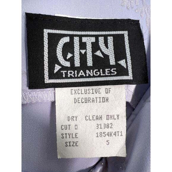 Vtg Y2K 90s Tank Dress 5 Lilac Silver Glitter Floral Mini Fairy Grunge Clueless - Picture 8 of 9